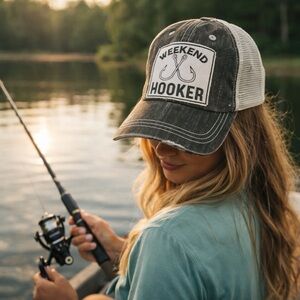 Weekend Hooker Fishing Adjustable Velcro Back Cap